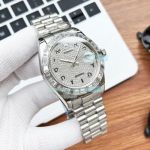 Replica Rolex Datejust Diamond Dial Diamond Bezel Stainless Steel Watch 41mm 